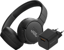 JBL Tune 670NC Black + BlueBuilt Quick Charge Charger with USB-A Port 18W Black on-ear headphones