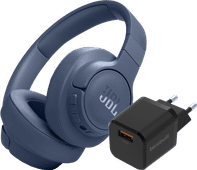 JBL Tune 770NC Blauw + BlueBuilt Quick Charge Oplader met Usb A Poort 18W Zwart Over ear koptelefoon