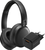 JVC HAS91 + BlueBuilt Quick Charge Oplader met Usb A Poort 18W Zwart Over ear koptelefoon