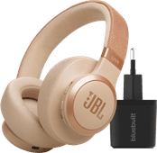 JBL Live 770NC Rose Gold + BlueBuilt Quick Charge Charger with USB-A Port Spatial audio headphones