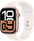 Apple Watch Series 10 46mm Roségoud Sportband S/M Smartwatch voor iOS