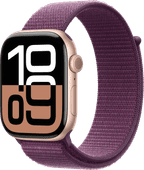 Apple Watch Series 10 46mm Roségoud Sport Loop Grote smartwatch