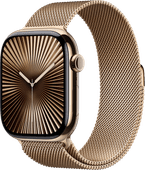 Apple Watch Series 10 4G 46mm Titanium Goud Milanese Band M/L Smartwatch voor iOS