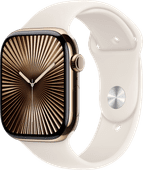 Coolblue Apple Watch Series 10 4G 46mm Titanium Goud Sportband M/L aanbieding