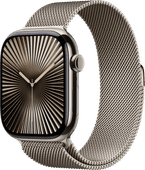 Apple Watch Series 10 4G 46mm Titanium Zilver Milanese Band S/M Smartwatch voor iOS