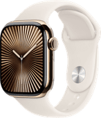 Coolblue Apple Watch Series 10 4G 42mm Titanium Goud Sportband M/L aanbieding