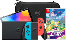 Nintendo Switch OLED Blauw/Rood + Zelda: Echoes of Wisdom + BlueBuilt Beschermhoes Nintendo Switch OLED