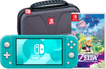 Nintendo Switch Lite Turquoise + Zelda: Echoes of Wisdom + Bigben Beschermtas Nintendo Switch Lite console