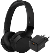 Philips TAH4209 Zwart + BlueBuilt Quick Charge Oplader met Usb A Poort 18W Zwart On-ear koptelefoon