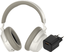 Sennheiser Accentum Plus Wit + BlueBuilt Quick Charge Oplader met Usb A Poort 18W Zwart Koptelefoon met microfoon