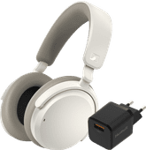 Sennheiser Accentum Plus Wireless White + BlueBuilt Quick Charge Charger with USB-A Port 18W Black headphones for at home