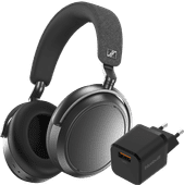 Sennheiser Momentum 4 Wireless Grijs + BlueBuilt Quick Charge Oplader met Usb A Poort 18W Best geteste koptelefoon