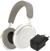 Sennheiser Momentum 4 Wireless Wit + BlueBuilt Quick Charge Oplader met Usb A Poort 18W Koptelefoon in onze winkel