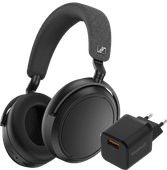 Sennheiser Momentum 4 Wireless Zwart + BlueBuilt Quick Charge Oplader met Usb A Poort 18W Draadloze koptelefoon