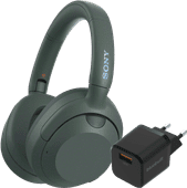 Coolblue Sony ULT Wear Groen + BlueBuilt Quick Charge Oplader met Usb A Poort 18W Zwart aanbieding