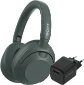 Sony ULT Wear Grean + BlueBuilt Quick Charge Charger with USB-A Port 18W Black Spatial audio headphones