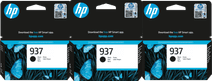 HP 937 Cartridge Black Triple Pack HP ink cartridge