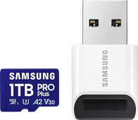 Samsung MicroSDXC PRO Plus 1TB 180MB/s + USB lezer Samsung geheugenkaart