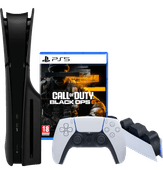 PlayStation 5 Slim Disc Edition + Call of Duty: Black Ops 6 + Covers Zwart + Oplaadstation PlayStation 5 Pro of Slim