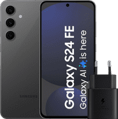 Samsung Galaxy S24 FE 128GB Grijs 5G + Samsung Oplader 25 Watt Zwart Android telefoon