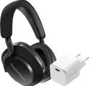 Bowers & Wilkins Px7 S2 Zwart + BlueBuilt Power Delivery Oplader met Usb C Poort 20W Wit Over ear koptelefoon