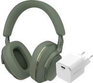Bowers & Wilkins Px7 S2e Green + BlueBuilt Power Delivery Charger with USB-C Port 20W White wired headphones