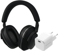 Bowers & Wilkins Px7 S2e Black + BlueBuilt Power Delivery Charger with USB-C Port 20W White wired headphones