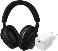 Bowers & Wilkins Px7 S2e Zwart + BlueBuilt Power Delivery Oplader met Usb C Poort 20W Wit Over ear koptelefoon