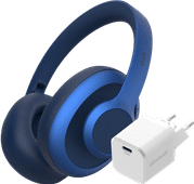 Fresh 'n Rebel Clam Ace blauw + BlueBuilt Power Delivery Oplader met Usb C Poort 20W Wit Over ear koptelefoon