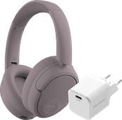 JBuds Lux ANC Roze + BlueBuilt Power Delivery Oplader met Usb C Poort 20W Wit Over ear koptelefoon