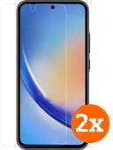 BlueBuilt Samsung Galaxy A55 Screenprotector Glas Duo Pack Screenprotector compatibel met vingerafdrukscanner