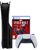 PlayStation 5 Slim Disc Edition + Spider-Man 2 + Covers Zwart PlayStation 5 Pro of Slim