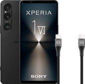 Sony Xperia 1 VI 256GB Zwart 5G + BlueBuilt Usb C Kabel 1,5m Nylon Zwart Smartphone bundel