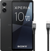 Sony Xperia 10 VI 128GB Zwart 5G + BlueBuilt Usb C Kabel 1,5m Nylon Zwart Android Enterprise Recommended smartphone