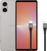 Sony Xperia 5V 128GB Zilver 5G  + BlueBuilt Usb C Kabel 1,5m Nylon Zwart Mobiele telefoon met 5G