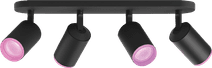 Philips Hue Fugato Opbouwspot White and Color - Zwart - 4-spots Philips Hue smart lamp inclusief armatuur