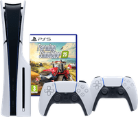 PlayStation 5 Slim Disc Edition + Farming Simulator 25 + Extra Controller Wit PlayStation 5 Pro of Slim