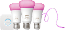 Philips Hue White and Color Starter Pack E27 3-pack + Solo Light Strip 3m Smart lights starter pack