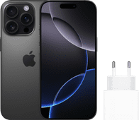 Coolblue Apple iPhone 16 Pro 256GB Black Titanium + Apple Snellader aanbieding