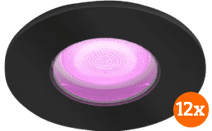 Philips Hue Xamento badkamer inbouwspot White and Color - Zwart - Rond 12-pack Philips Hue badkamerlamp
