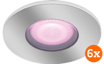Philips Hue Xamento badkamer inbouwspot White and Color - Chroom - Rond 6-pack Philips Hue badkamerlamp