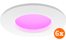 Philips Hue Inbouwspot Slim 6-pack - White and Color - 90mm - Wit Philips Hue inbouwspot