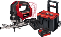 Coolblue Einhell TP-JS 18/135 Li BL Solo 4.0 Ah Accu E-Case L Starterspakket aanbieding