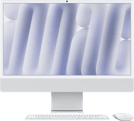 Apple iMac 24 inch M4 (10 core CPU/10 core GPU) 24GB/1TB Zilver QWERTY Desktop zakelijk huren