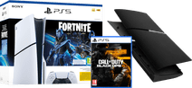 PlayStation 5 Slim Disc Edition + Fortnite Voucher + Black Ops 6 + Covers Zwart PlayStation 5 Pro of Slim