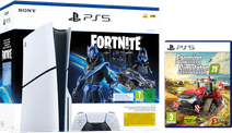 PlayStation 5 Slim Disc Edition + Fortnite Voucher + Farming Simulator 25 PlayStation 5 Pro of Slim