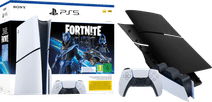 PS5 Slim Disc Edition Fortnite + Covers Zwart + Extra Controller + Oplaadstation PlayStation 5 Pro of Slim