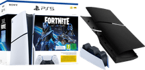 PlayStation 5 Slim Disc Edition + Fortnite Voucher + Covers Black + Charging Dock PlayStation 5 Pro or Slim