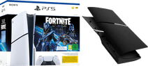 PlayStation 5 Slim Disc Edition + Fortnite Voucher + Covers Zwart PlayStation 5 Pro of Slim