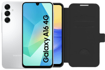 Samsung Galaxy A16 128GB Wit 4G + BlueBuilt Book Case Zwart Samsung smartphone bundel